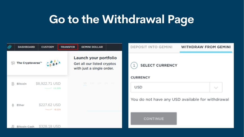 Withdrawing Crypto from Gemini