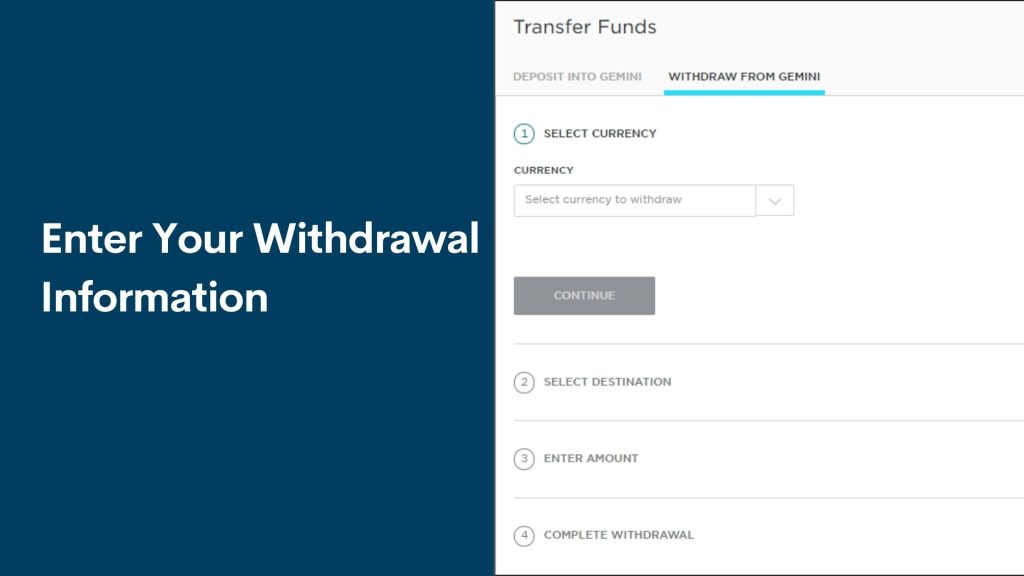 Enter Your Withdrawal Information